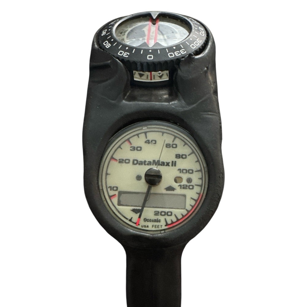 Oceanic Scuba Dive Regulator Data Max 2 PSIG 4,000 Gauges & Compass Untested