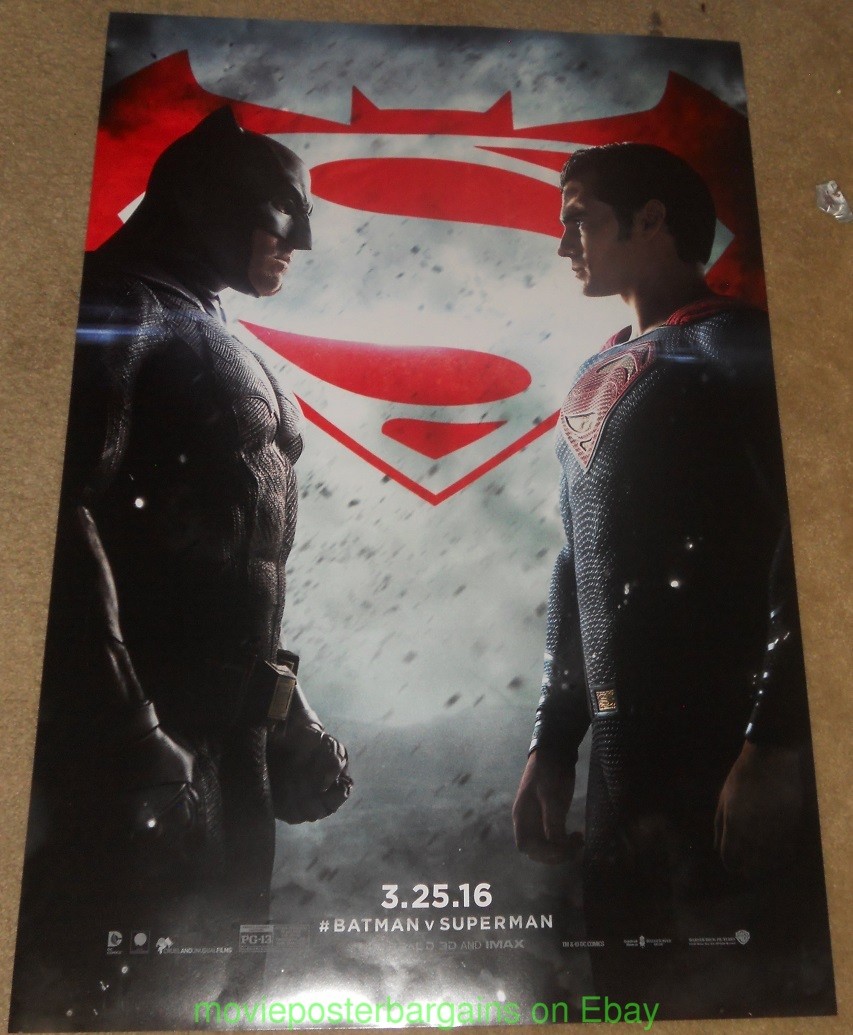 BATMAN VS SUPERMAN: Dawn of Justice MOVIE POSTER DS 27x40 Final WithOut Credits!