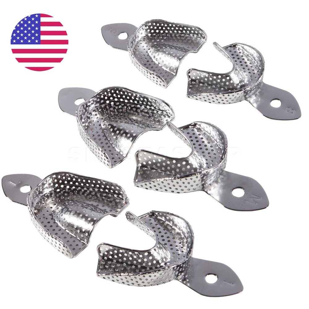 6pcs/1 Box Dental Impression Trays set PERFO Denture Instruments