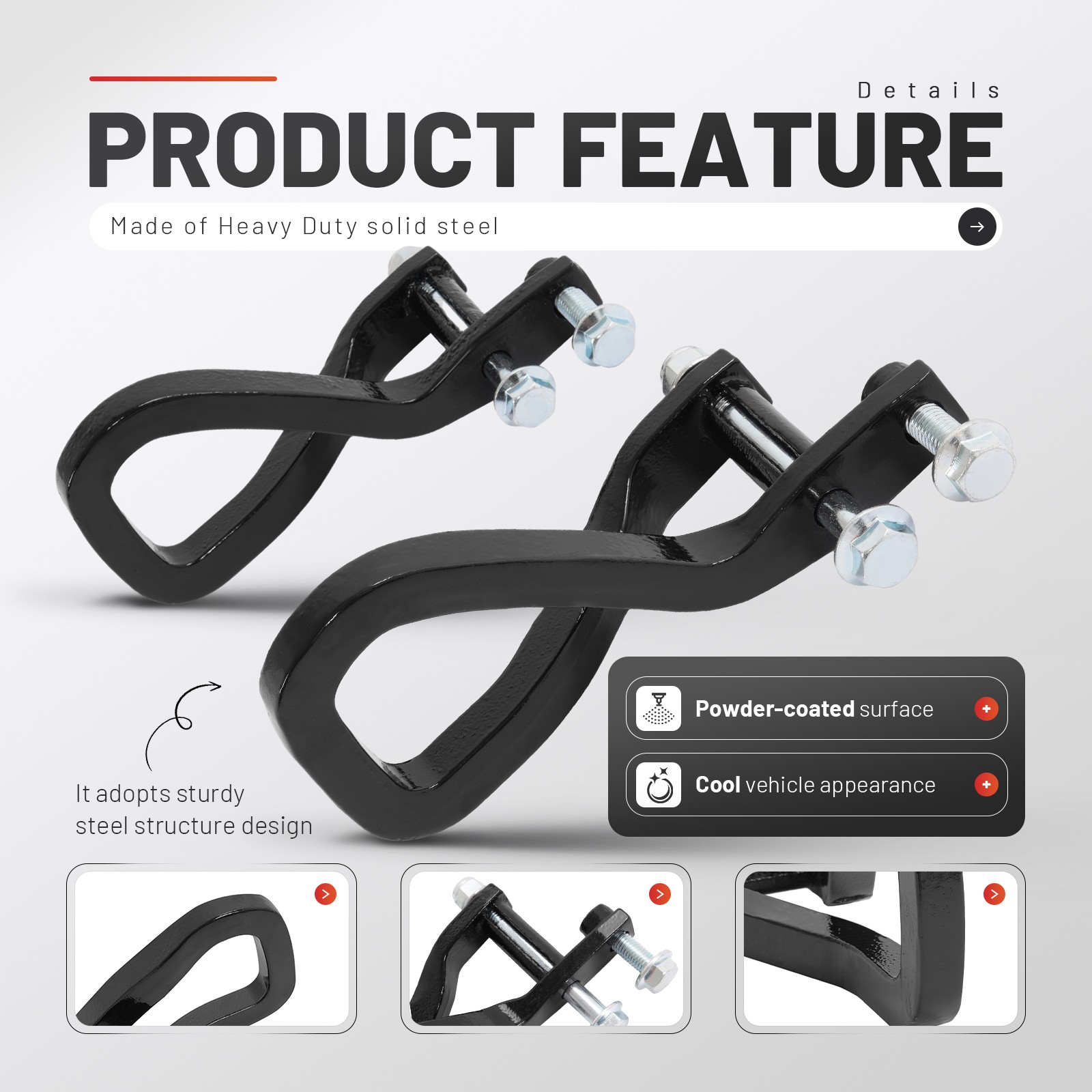 New Front Tow Recovery Hooks w/ Bolts For GMC Sierra 1500 2019-2025 #84195907