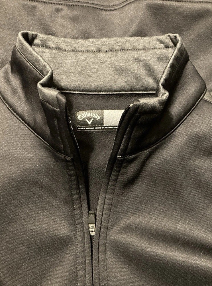 Men’s Callaway Black Long Sleeve Polyester Dri-Fit Pullover Jacket Sz M