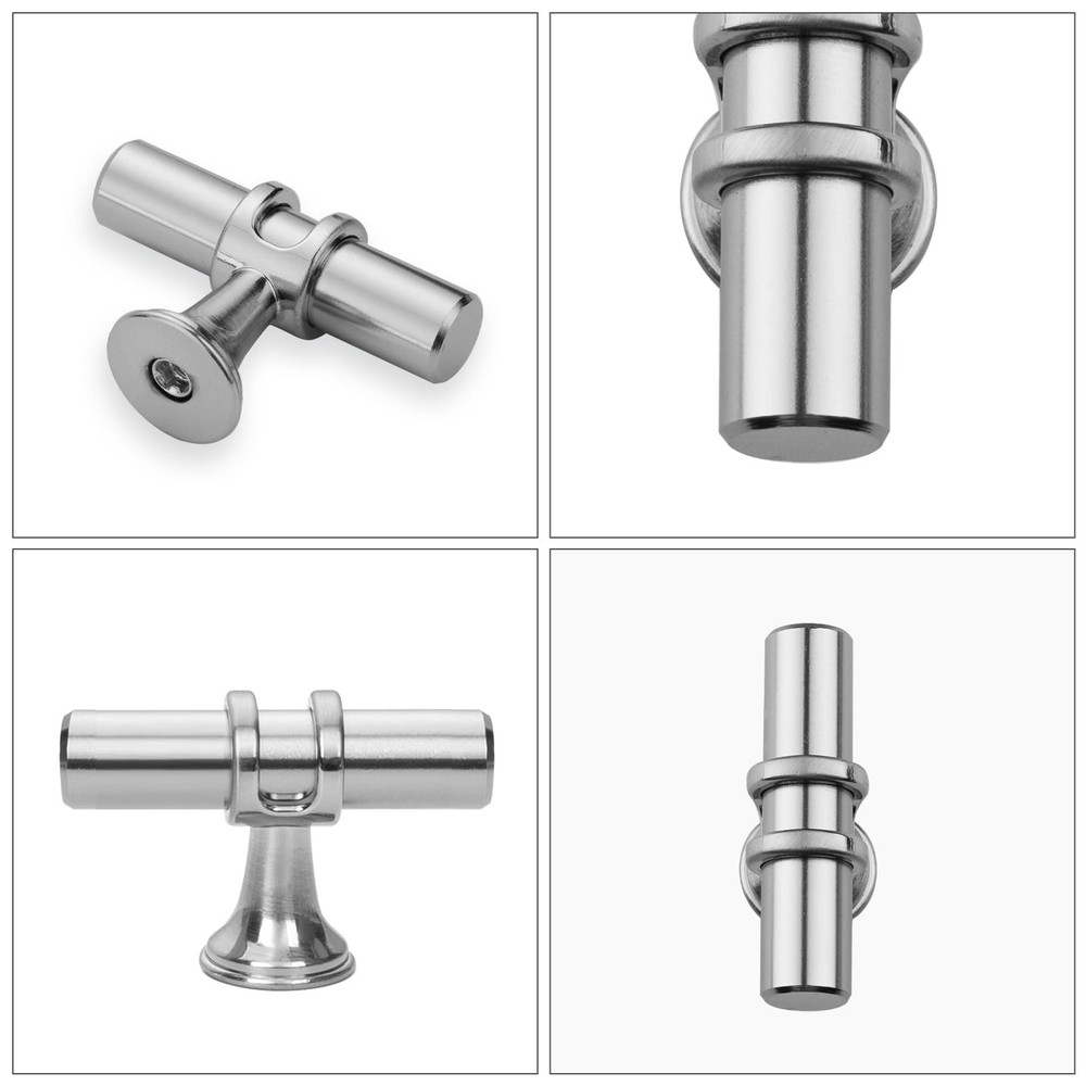 Haliwu 10 Pack Brushed Nickel T-bar Cabinet Knobs, Kitchen Cabinet Knobs and ...