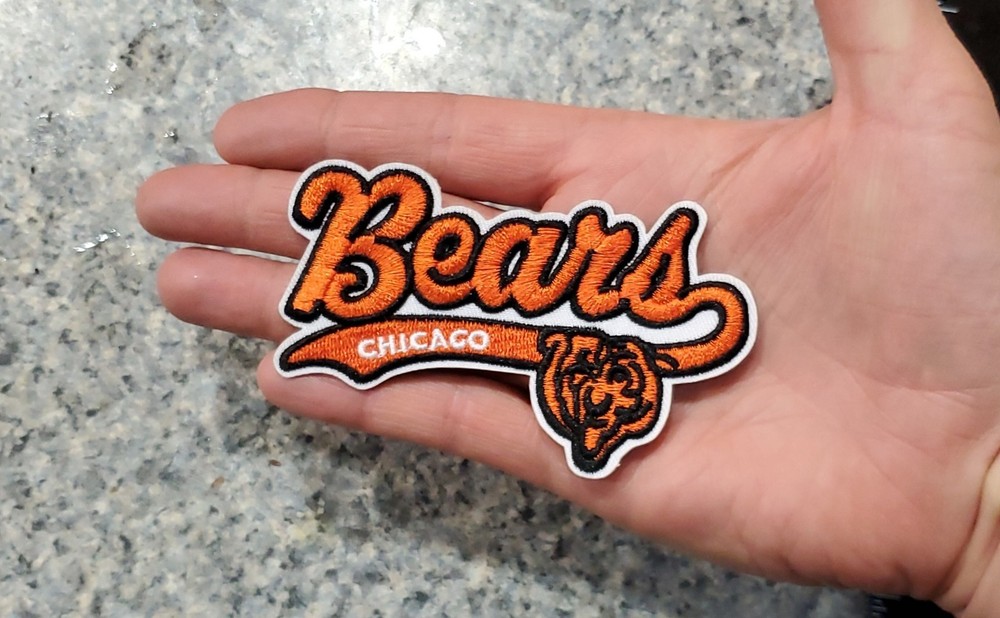Chicago Bears Vintage Script Patch. Embroidered. Iron On. 4"x 2.5"