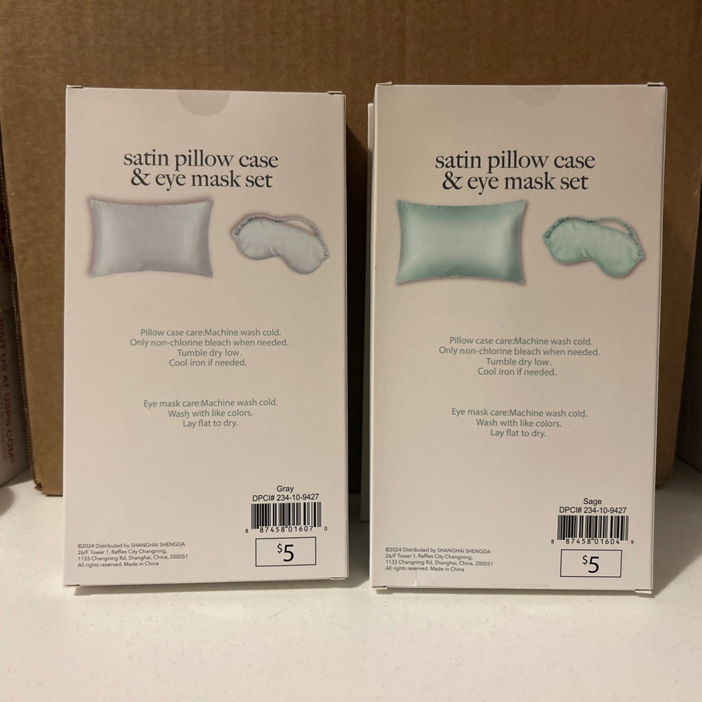 Satin Pillow Case And Eye Mask Sets (4)