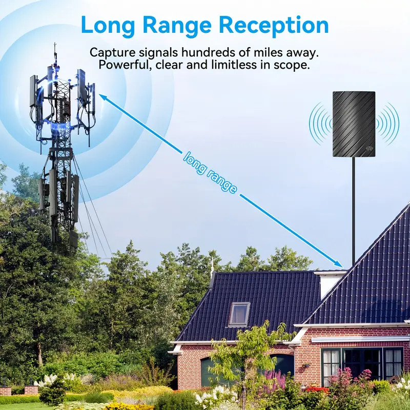 5600 Miles Digital TV Antenna 1080P 4K Waterproof HDTV Amplified Outdoor Indoor