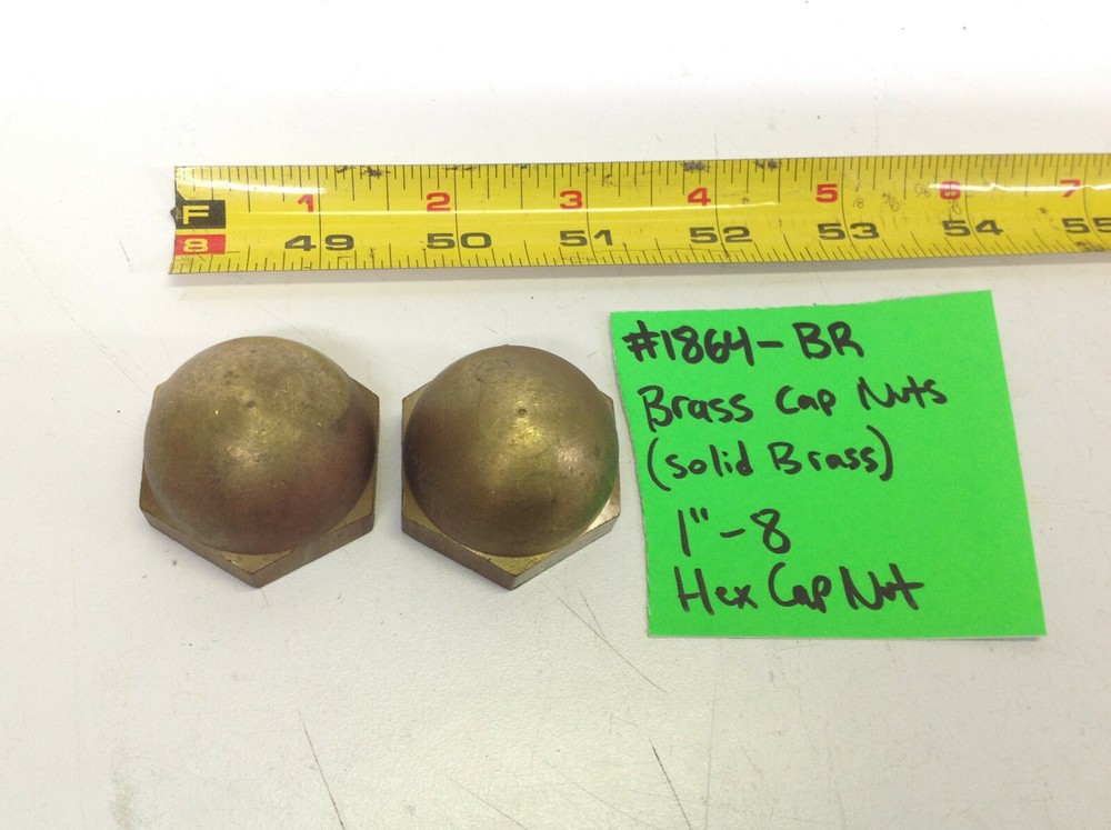 Brass Cap Nuts (Solid Brass) 1"- 8 (#1864-BR)
