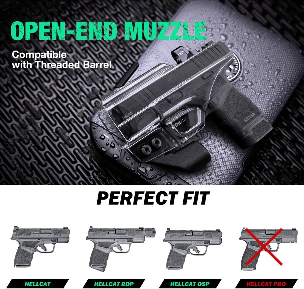 IWB Clear Holster Optic Cut&Claw For Springfield Hellcat/Hellcat RDP/Hellcat OSP