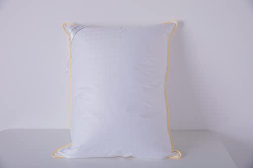 Goose Down Feather Soft Pillows Queen Size One Pack 100% Cotton Supportive Co...