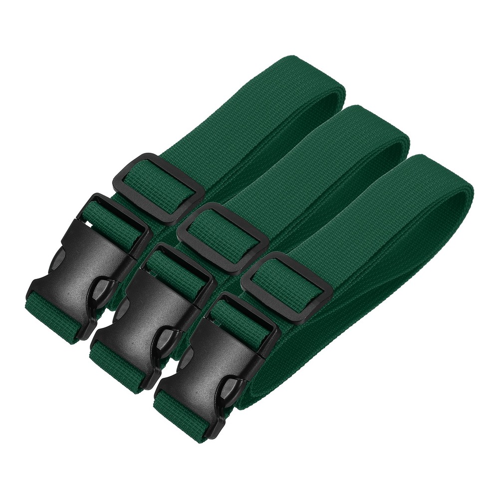3pcs 1" x 3ft Utility Straps with Quick Release Buckle Adjustable, Dark Green