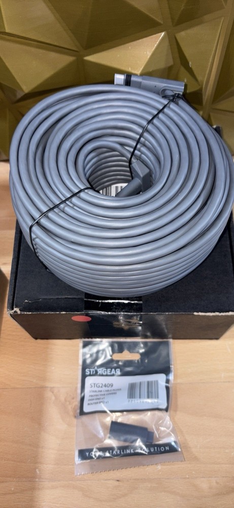 Pulaim STARGEAR Starlink Cable 150FT Gen 2 V2 Rectangular Satellite Gray