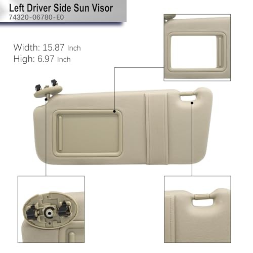 Driver Left Side Sun Visor Without Light Compatible with Beige(Left Driver)