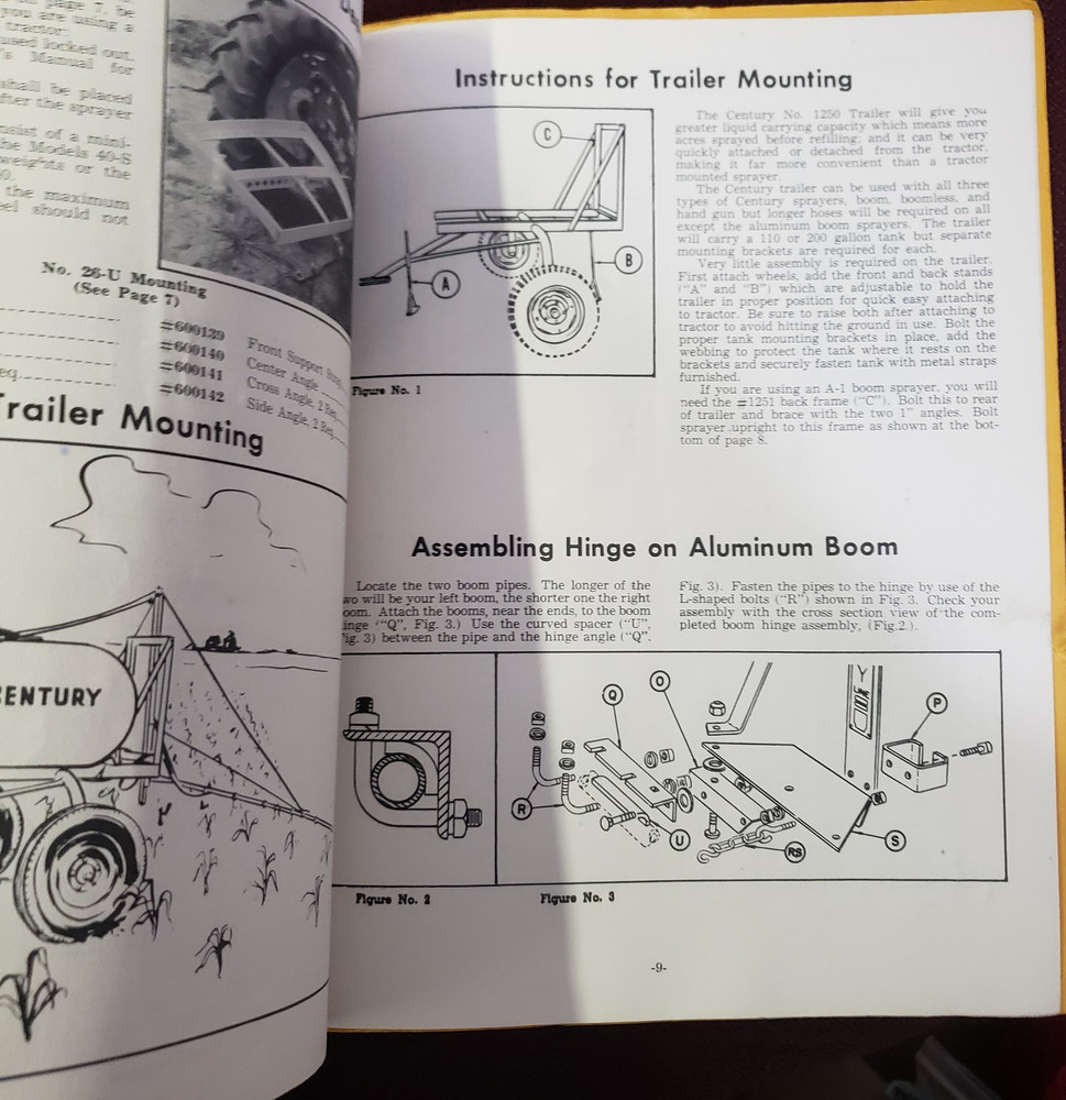Century Line Farm Spray Unit Tractor Operating Instructions Model A 1 READ