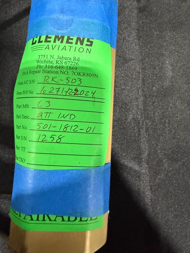 Beechjet 400A Indicator Attitude PN 501-1812-01