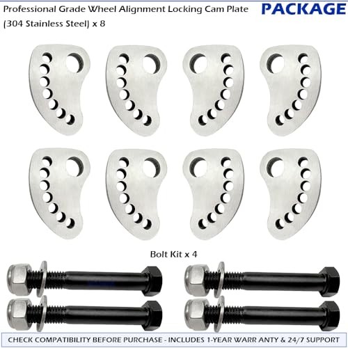 ±1.5 Degree Camber Lock Alignment Fix & Upper Arm Cam Bolt Kit Compatible with