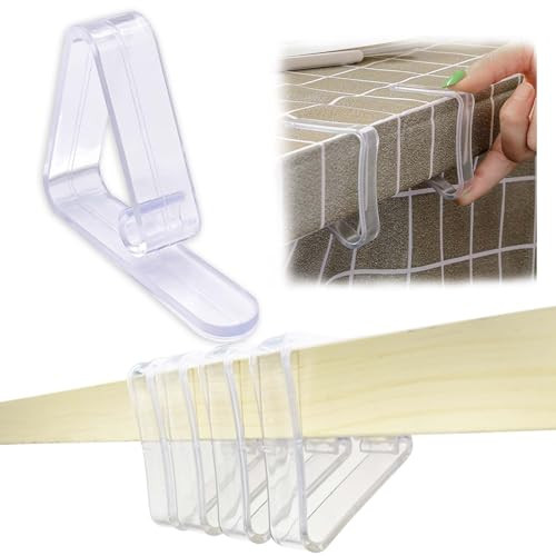16 Upgraded Tablecloth Clips,Thicker Wider Clear Tablecloth Clips,Plastic