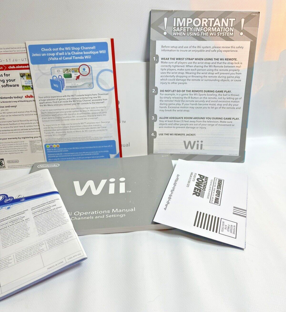 Nintendo Wii Operations Manuals, System Setup, Channels & Settings (See Photos)