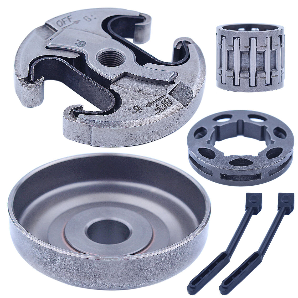 3/8" Clutch Drum Rim Sprocket Kit For Husqvarna 455 460 Rancher Needle Bearing