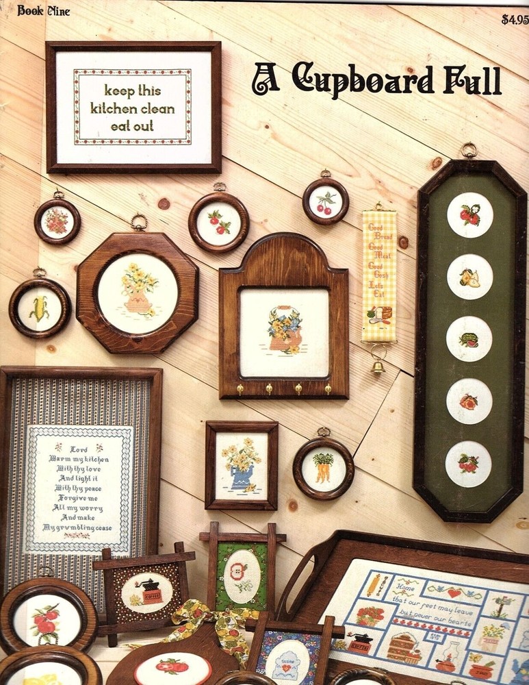 A Cupboard Full 28 Design Vintage 1978 Cross Stitch Pattern Book