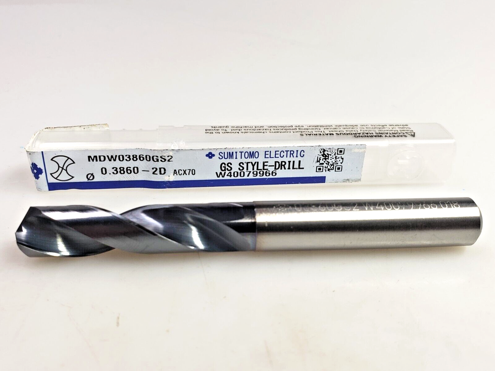 Sumitomo 0.386" MDW03860GS2 Solid Carbide Drill 2XD ACX70