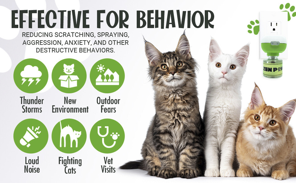 Zenpaws Calming Pheromone Diffuser - KIT Includes 1 Diffuser + 2 Refills