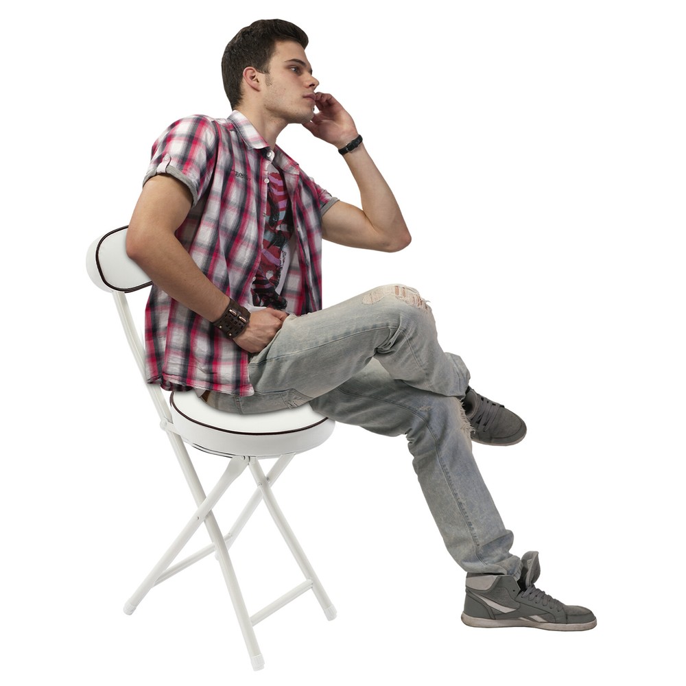 Upholstered Counter Stool 4pcs Bar Stool Portable Folding Kitchen Dining Chair