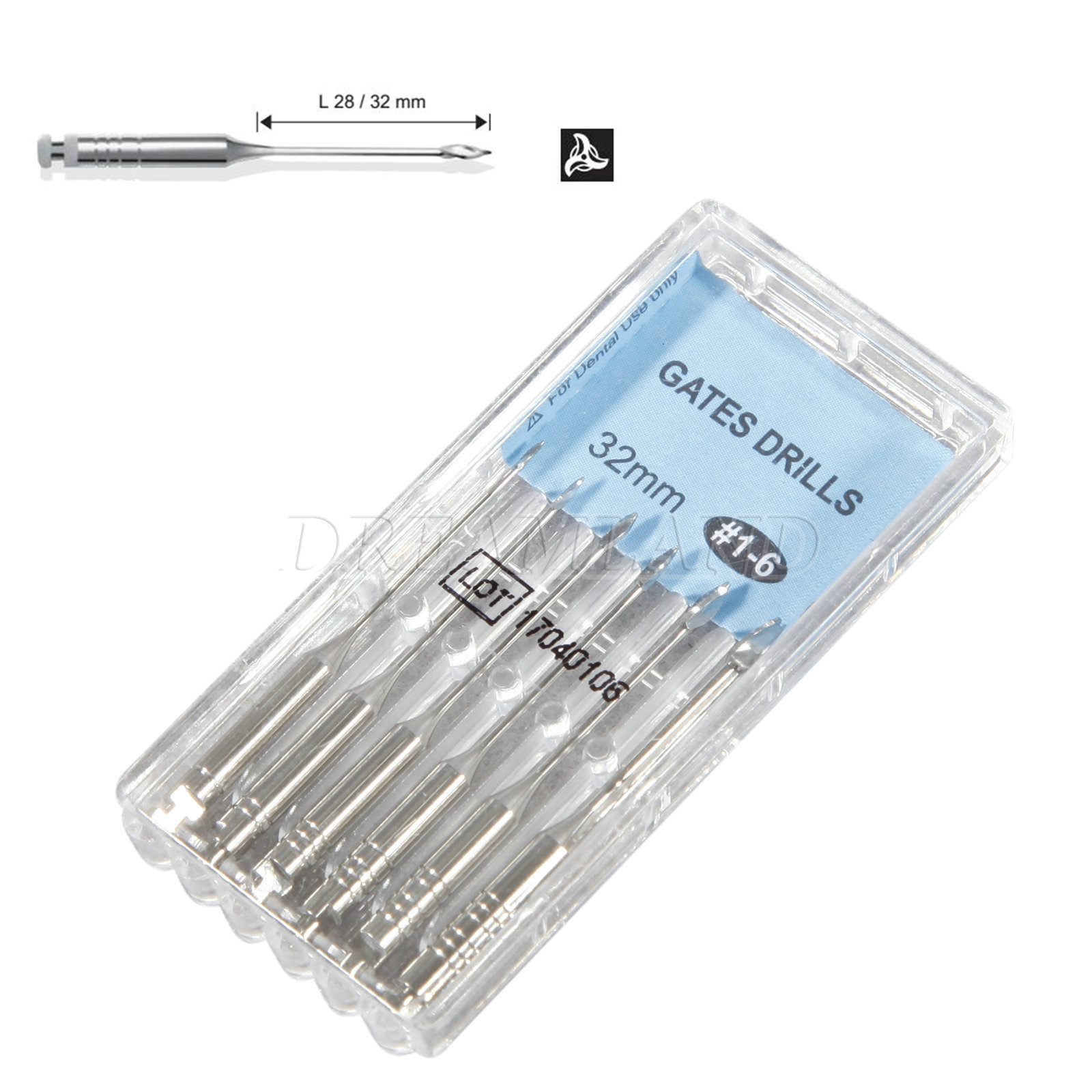 Dental GATES Glidden Drills File 32mm #1-6 Endodontic Root Canal Instrument