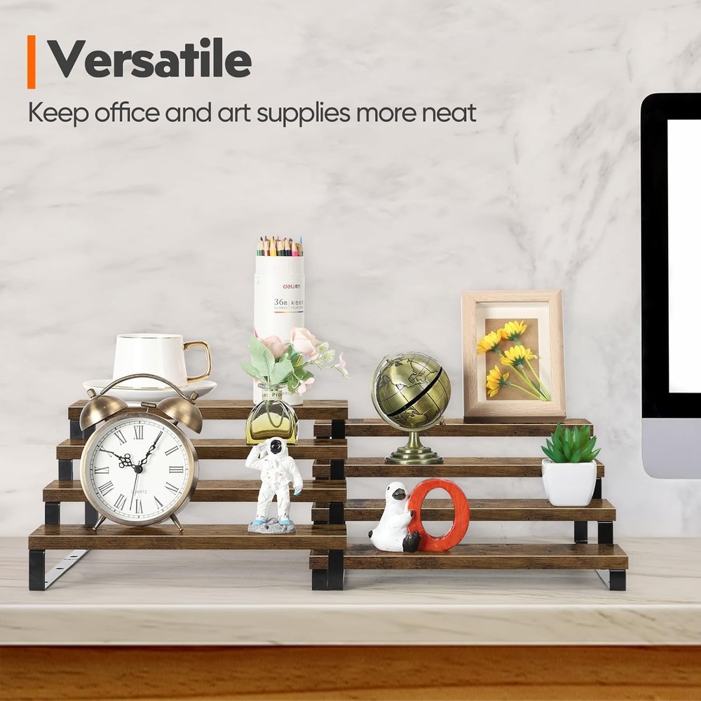 4Pack 4Tier Expandable Spice Rack Organizer Adjustable Step Shelf Storage Holder