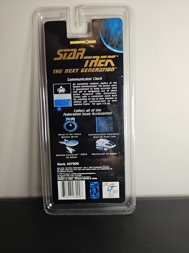Star Trek Communicator Clock Federation Issue 1997 NEW Next Generation sealed