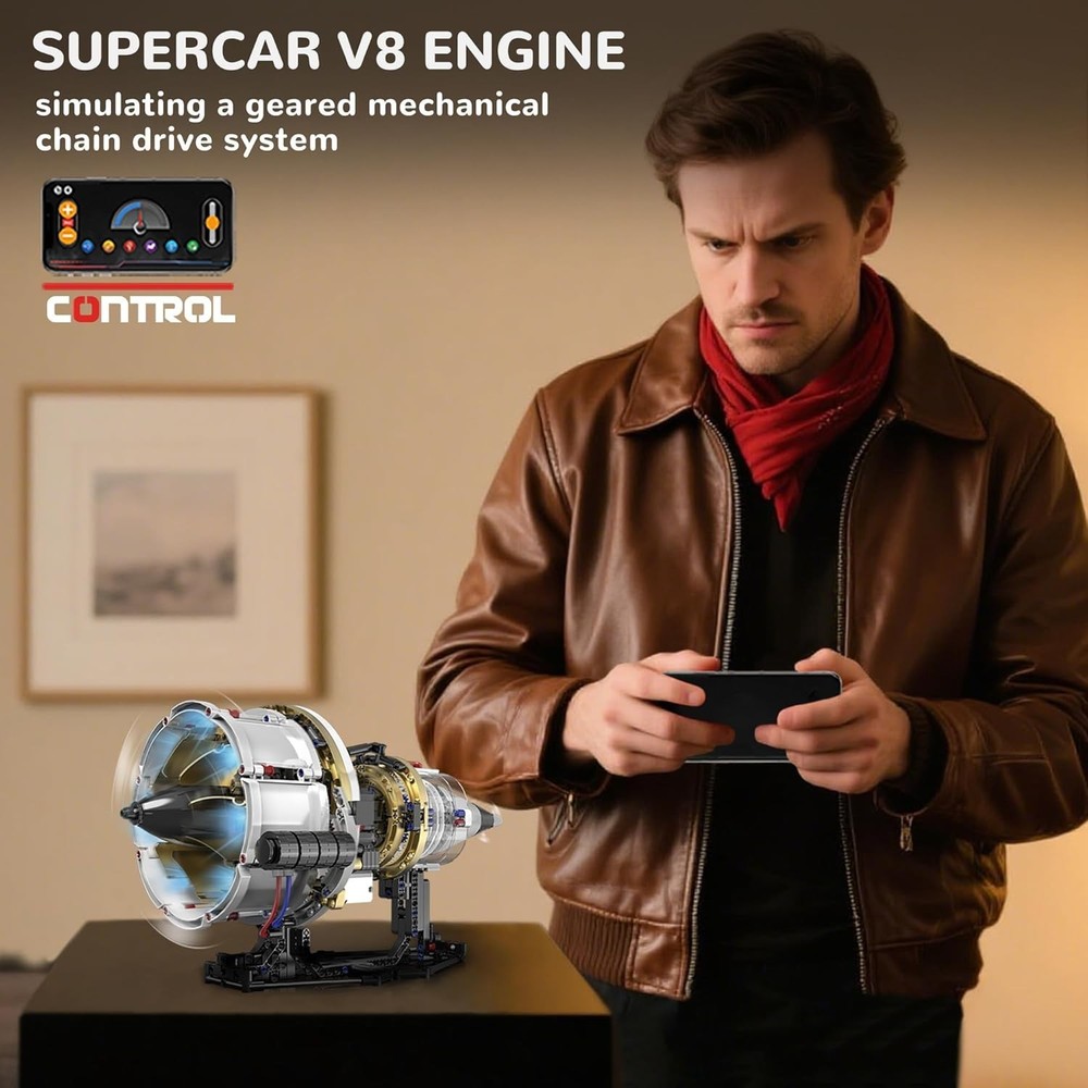 Aircraft Engine Building Kit, Mechanical Aviation Turbojet Engine Model Kit That
