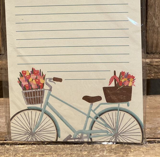 Enjoy The Ride Bicycle Notepad, Bicycle Magnetic Lined Bicycle Notepad 60 Sheets