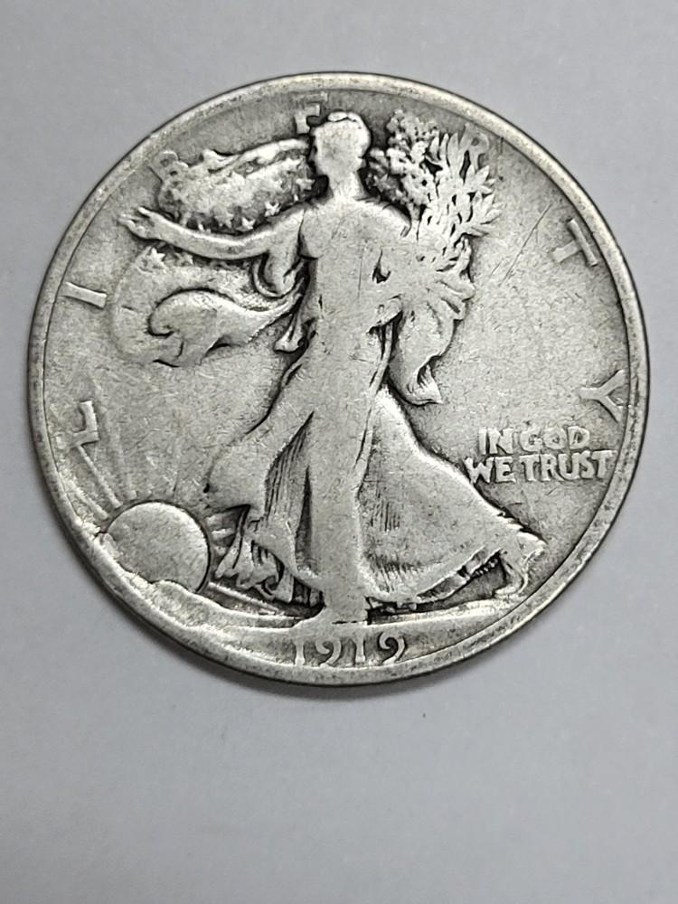 1919 D Walking Liberty Half Dollar Nice used coin