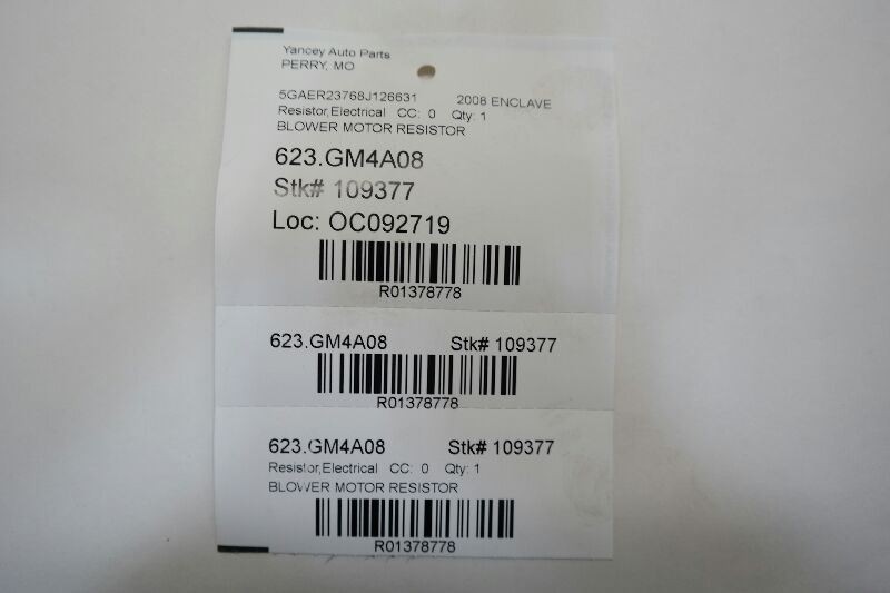 2008 BUICK ENCLAVE BLOWER MOTOR RESISTOR