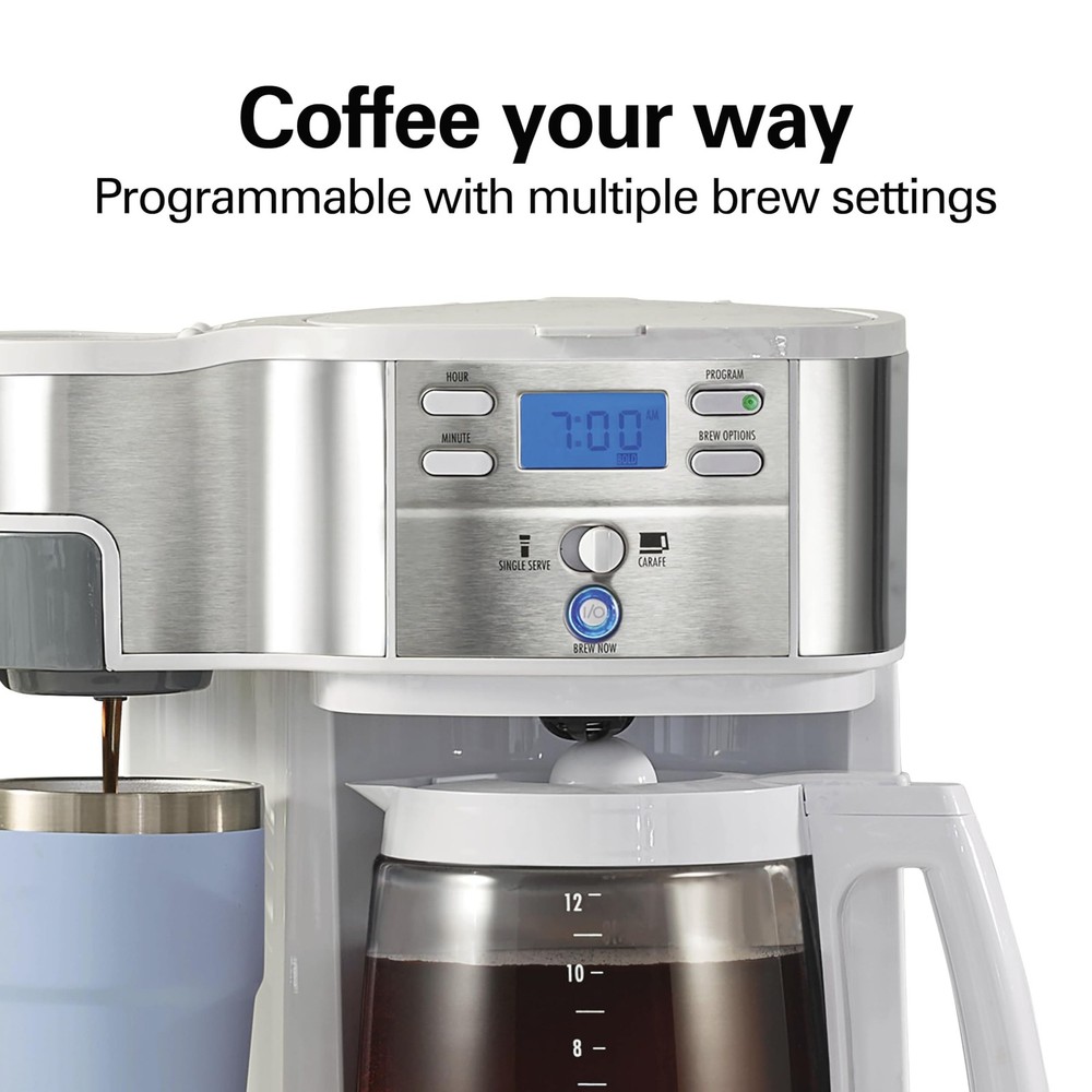 Cafetera programable de 12 tazas, cafetera de goteo regular y fuerte
