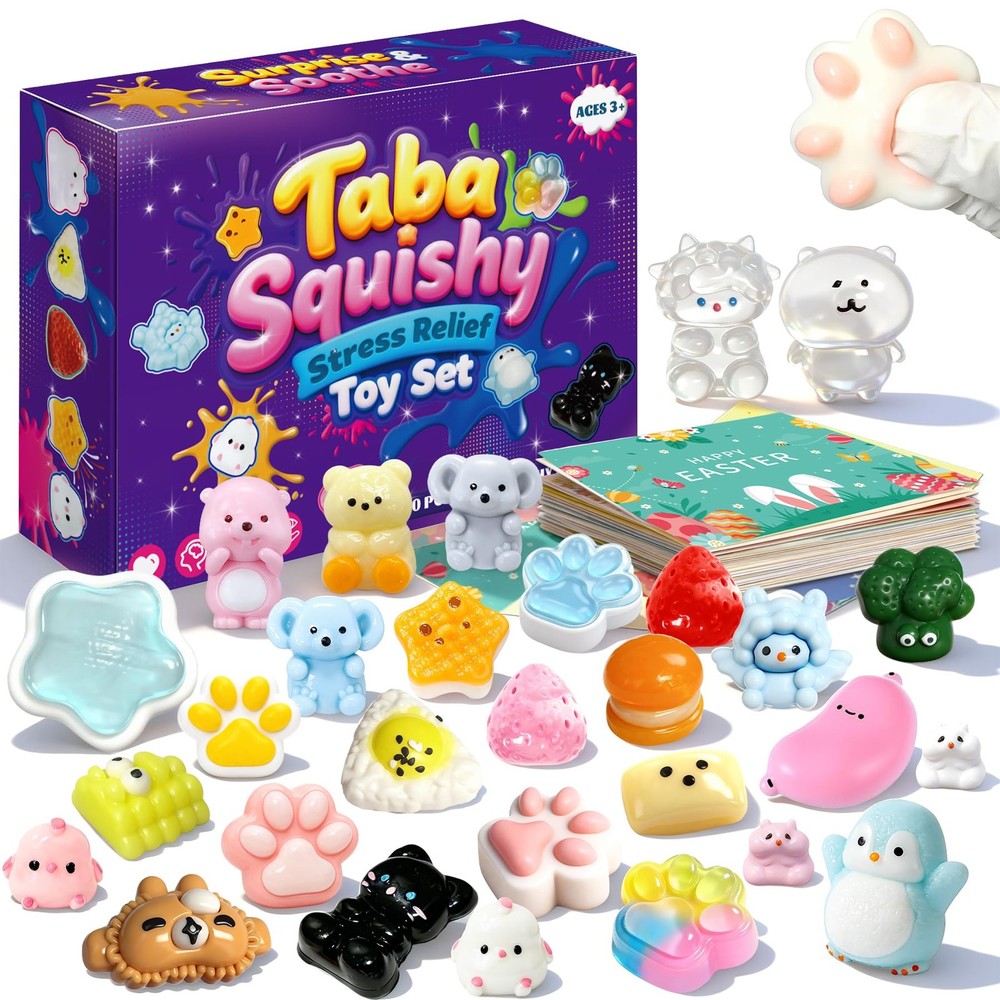 30Pcs Mini Taba Squishies Kit Fidget Toys, Include Mini Taba Squishies Pack w...