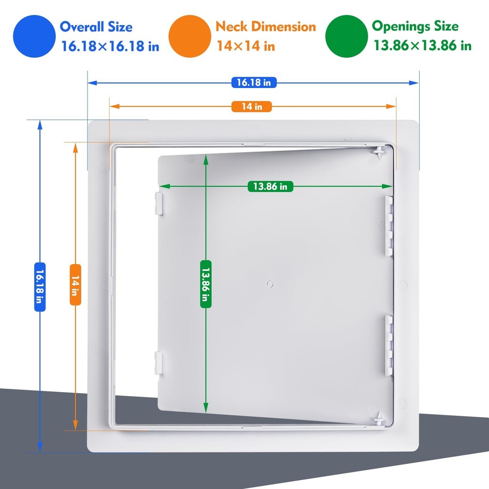 Donext Access Plumbing Panel for Drywall Ceiling, 14x14 in 2 PC Plastic Access D