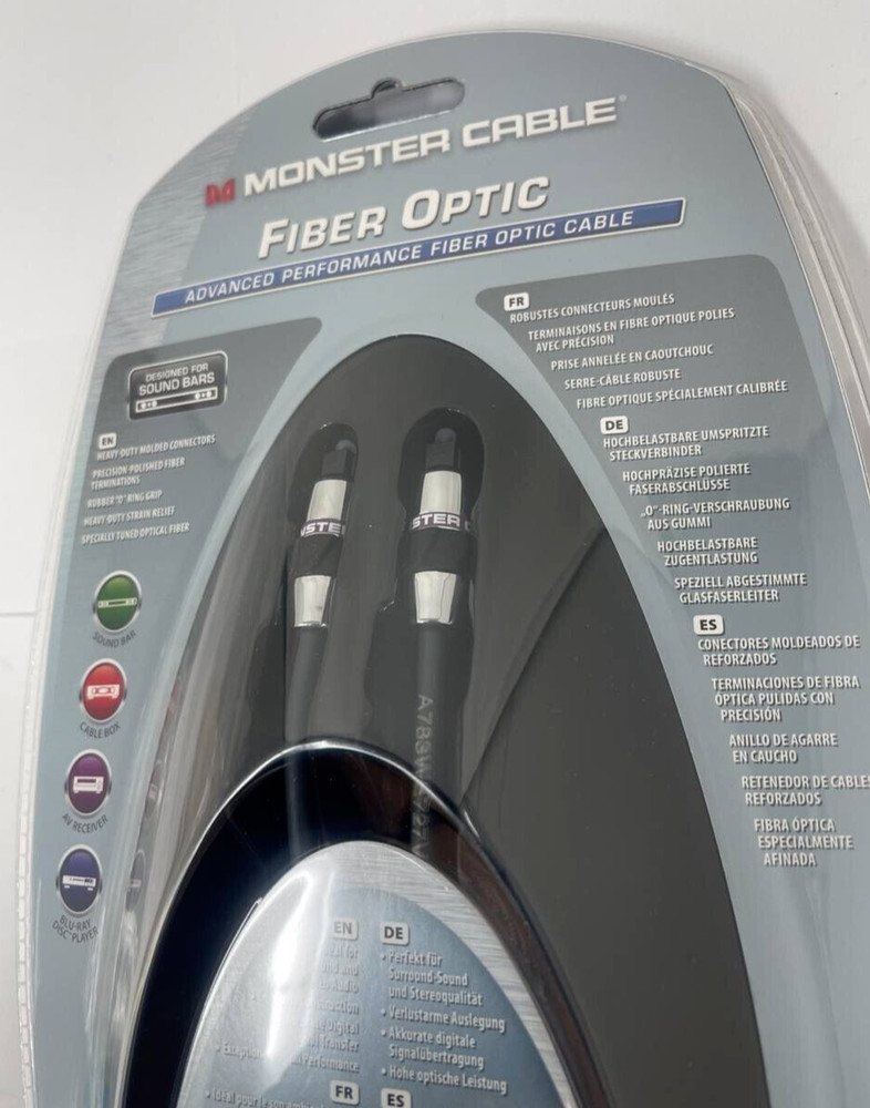 Monster Fiber Optic Silver Cable Advanced Performance Digital Coax 9.84ft OEM