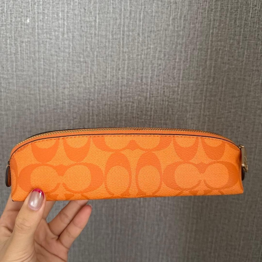 coach orange pencil case