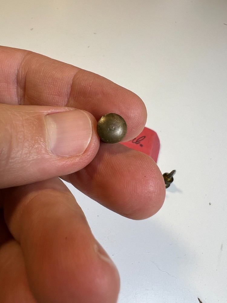 10: Tiny Small Vintage Mid Century Solid Brass Feet Knobs Handles Screw Hardware