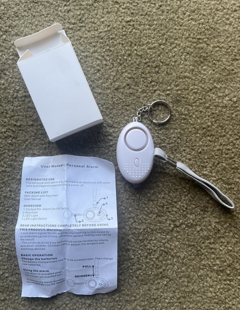 Personal Alarm with LED Light Key Chain