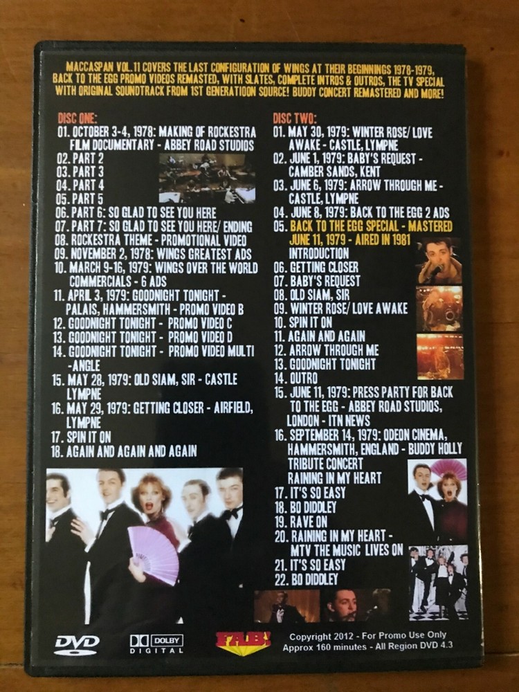 Paul McCartney - Macaspan Vol. 11 - Back to the Egg 1978-1979 DVD