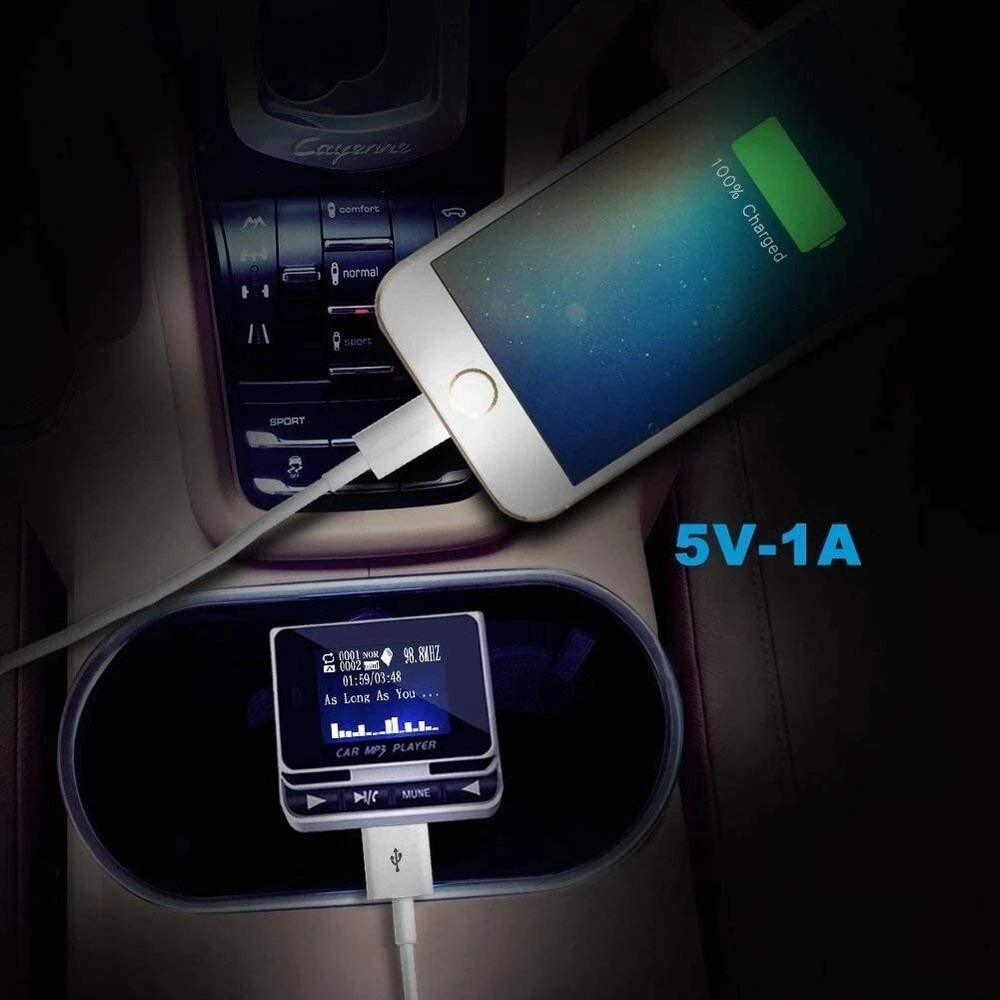 In Car Wireless Bluetooth 5.0 FM Transmitter AUX Receiver Adapter 2 USB Charger