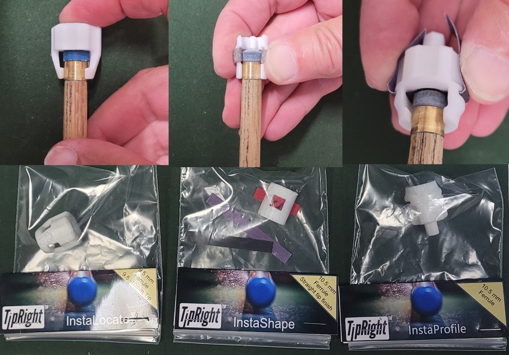 TipRight Cue Tools - UK Pool Version  InstaLocate InstaShape & InstaProfile