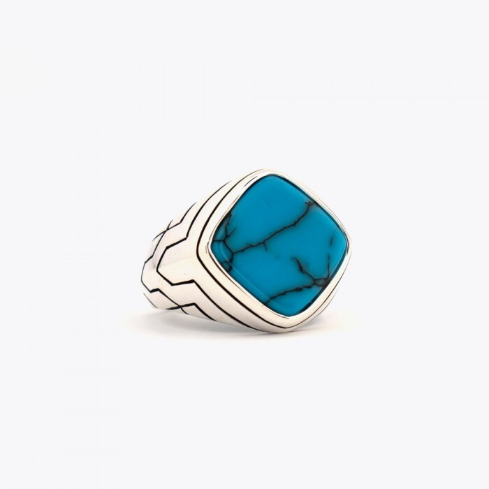 Solid 925 Sterling Silver Turquoise Gemstone Handmade Fine Ring For Men