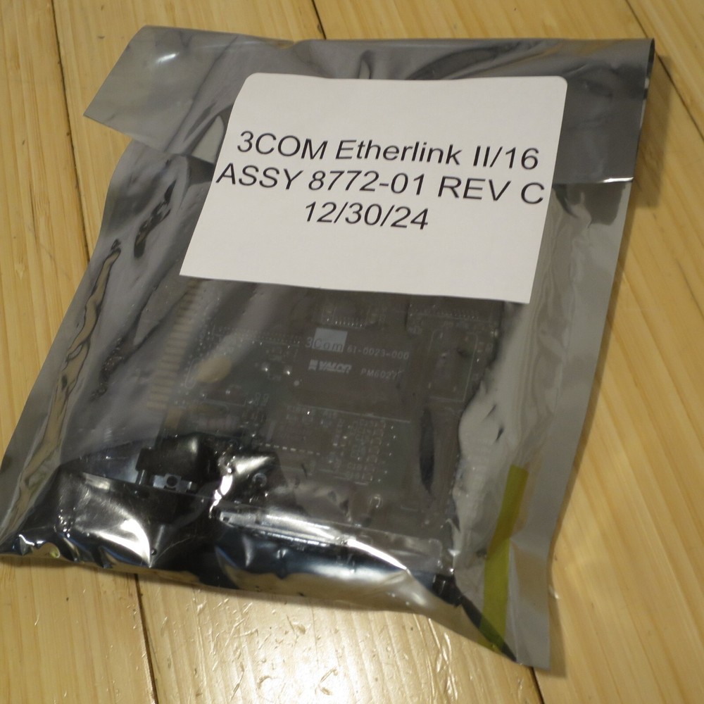 Vintage 3Com Etherlink II/16 ISA Network Card - ASSY 8772-01 REV C (Untested)