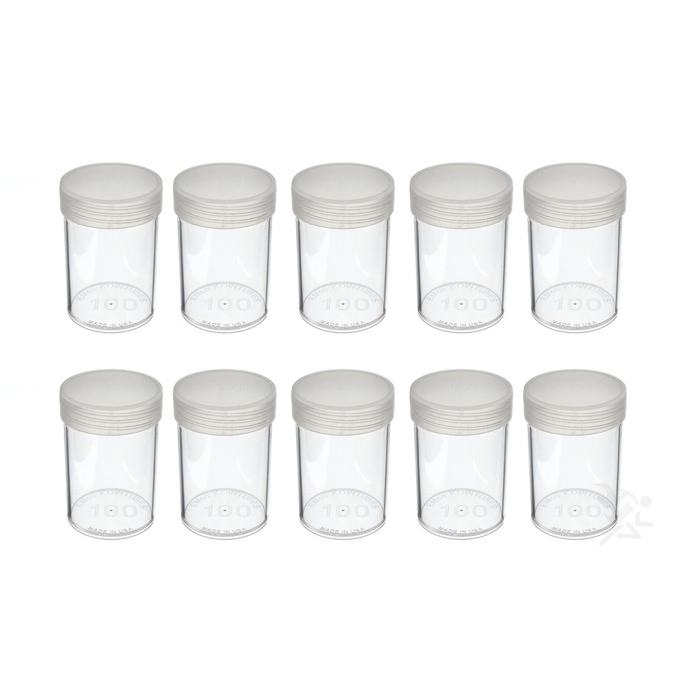 Edgar Marcus Brand Round Large Silver Dollar Coin Tubes, 10 Pack