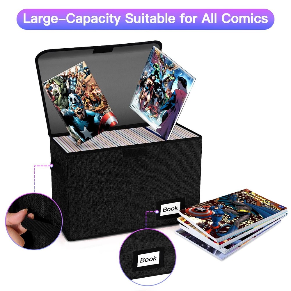 2 Pack Comic Book Storage Box, Comic Protector Organizer, 15.8" X 7.8" X 11.8...