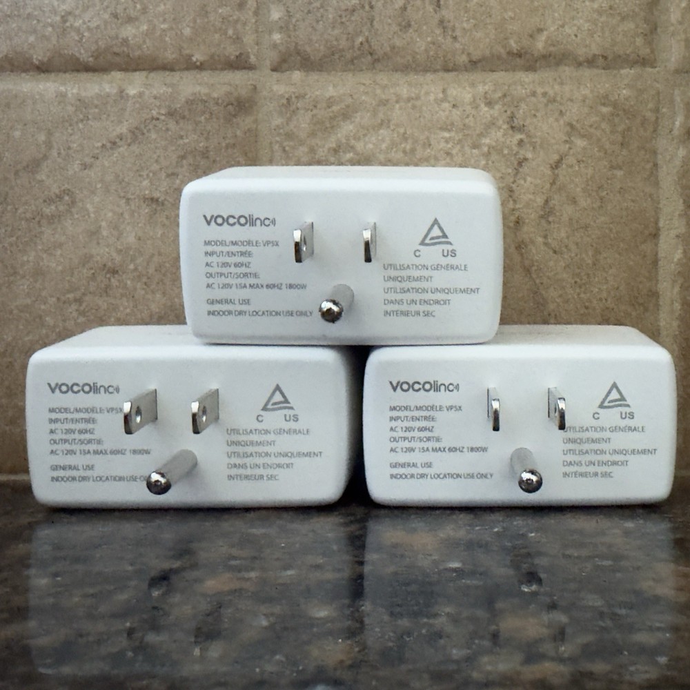 VOCOlinc SmartBar Wi-Fi Plug – VP5X - 3 Pack - Open Box