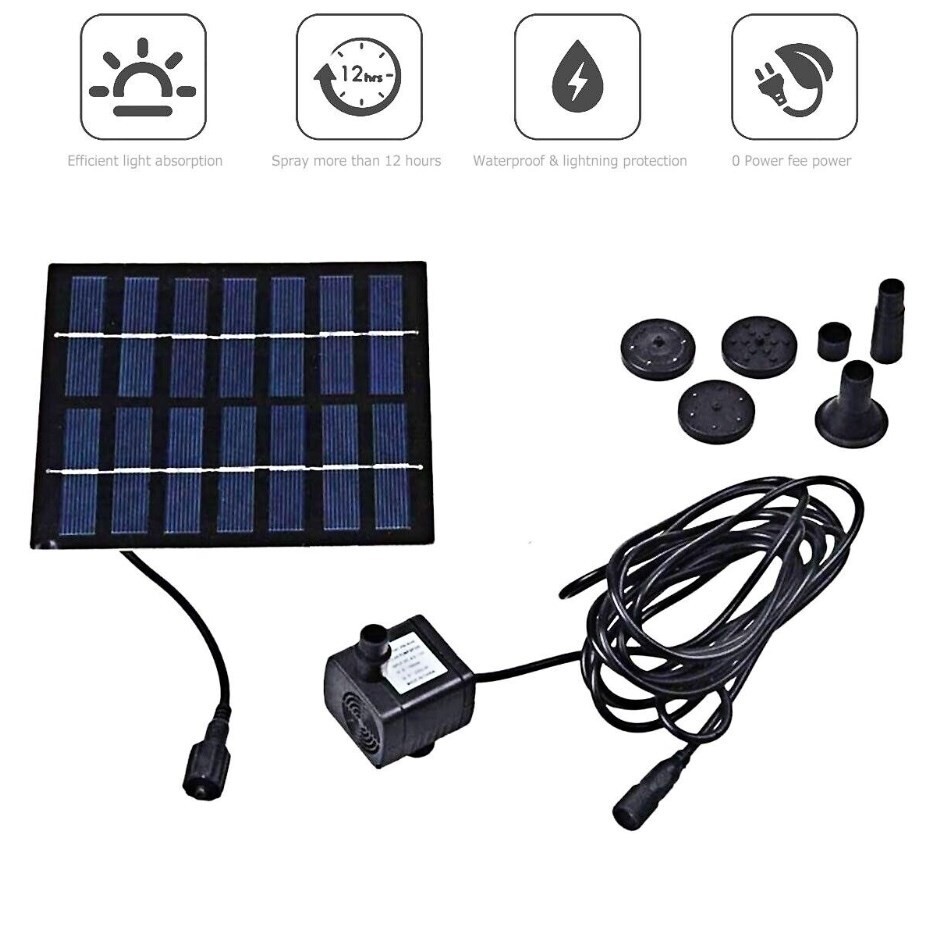 Solar Power Fountain Floating Water Pump for Bird Bath Pond