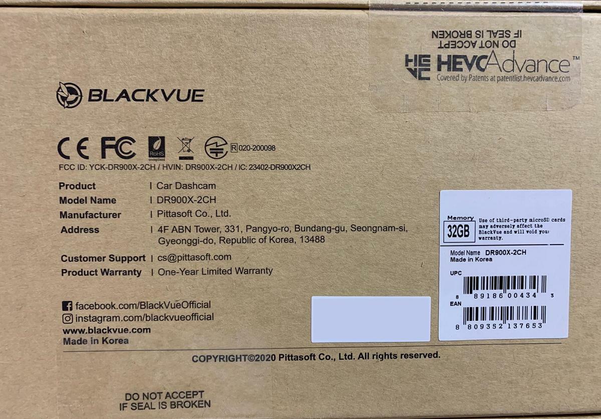 BlackVue DR900X-2CH PLUS 4K UHD Cloud Dashcam | WiFi | GPS | Parking Mode | 32GB