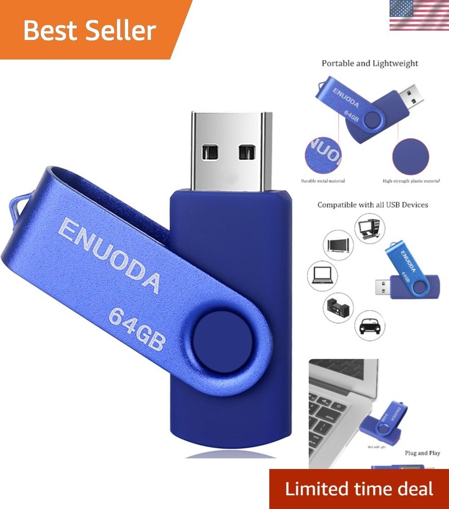Versatile 64GB Swivel USB Drive - Ultimate Storage Solution for Everyday Needs